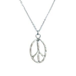 Peace sign necklace hippie accessories hippie jewelry for women bronze